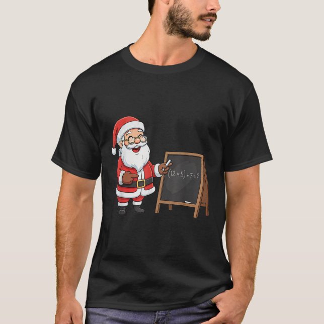 Six Seven 6 7 Meme Santa Christmas Xmas Teacher Nu T Shirt (Framsida)
