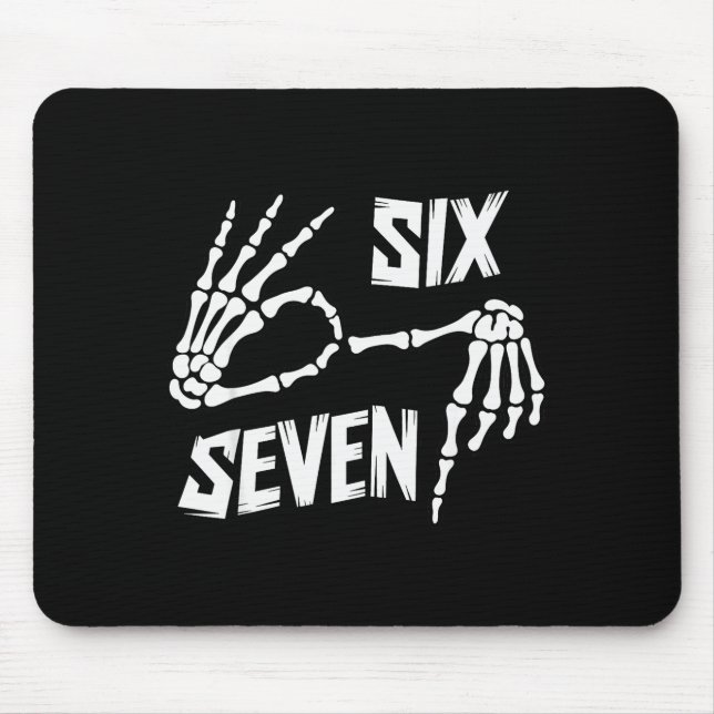 Six Seven 6 7 Meme Skelett Händer Tecken  Musmatta (Framsidan)