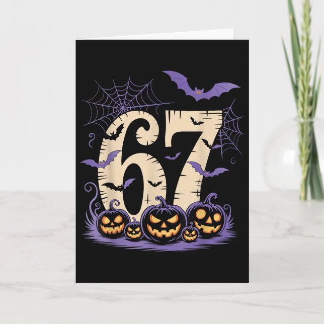 Six Seven 6 7 Meme Spooky Halloween  Kort (Framsida)
