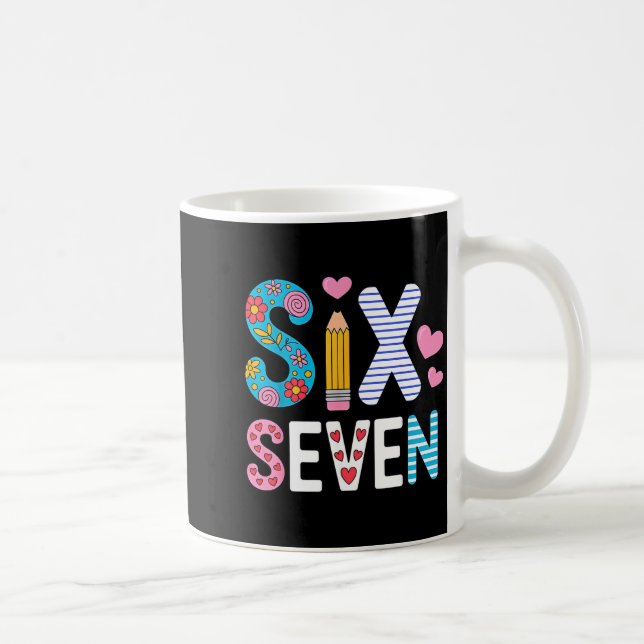 Six Seven 6 7 Meme Teacher  Kaffemugg (Höger)