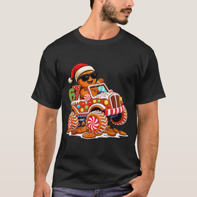 Six Seven 6 7 Monster Truck Gingerbread Man Christ T Shirt (Framsida)