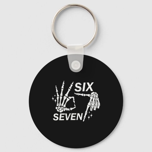 Six Seven 6 7, Skeleton Hands, Soky Skull  Nyckelring (Framsida)