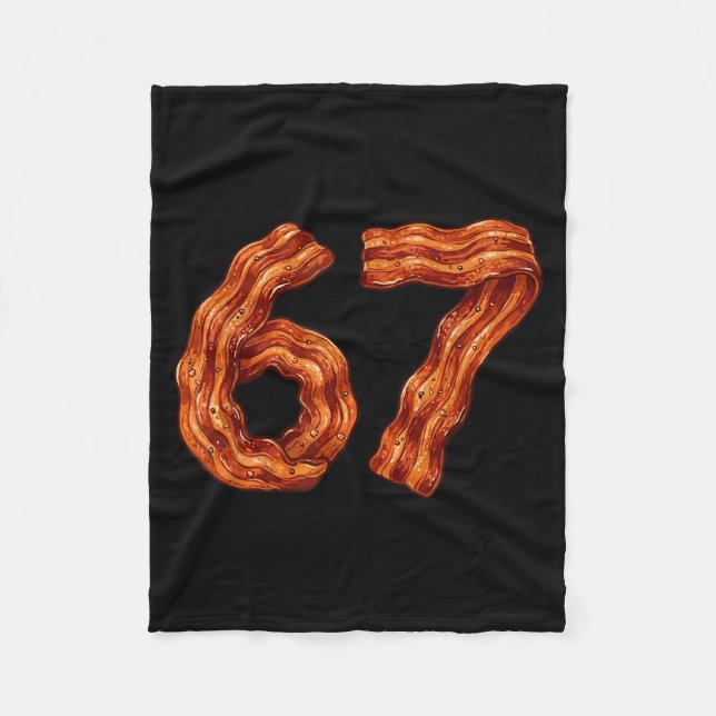 Six Seven Bacon Cool Meme 67 Funny Number  Fleecefilt (Framsidan)