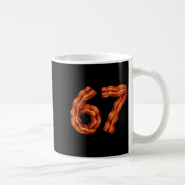 Six Seven Bacon Cool Meme 67 Funny Number  Kaffemugg (Höger)