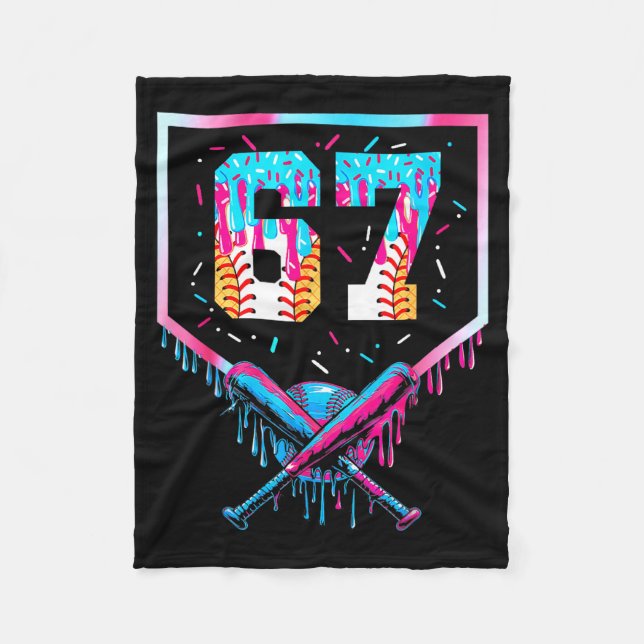 Six Seven Baseball Ice Cream Drip Cool 67 Gen Alph Fleecefilt (Framsidan)