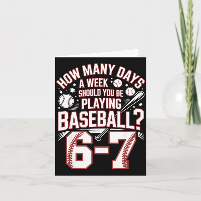 Six Seven Baseball Meme How Many Days 6-7  Kort (Framsida)