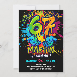 Six Seven Birthday Inbjudningar