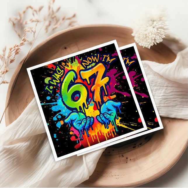 Six Seven Birthday Napkins Pappersservett (Skapare uppladdad)