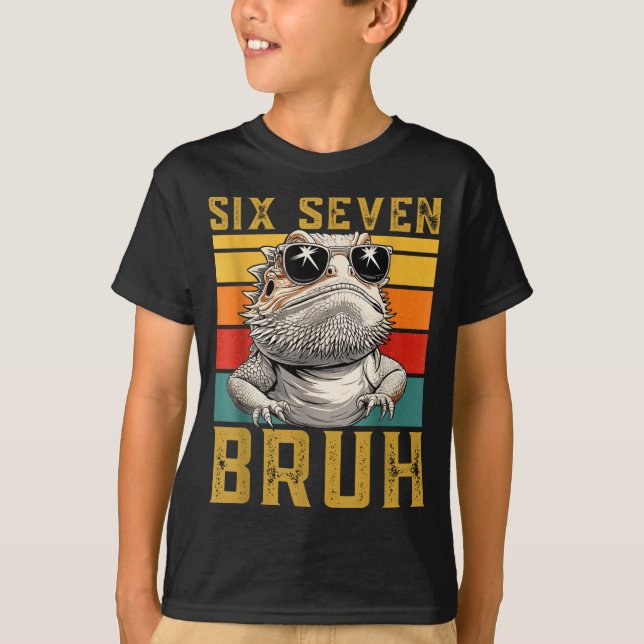 Six Seven Bruh 67 6 7 Meme Funny Sungles Bearded D T Shirt (Framsida)