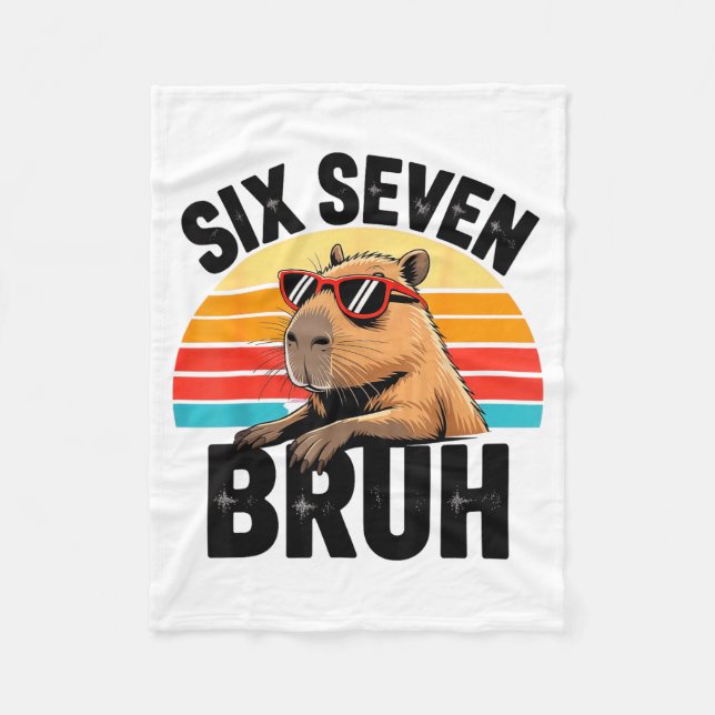 Six Seven Bruh 67 Meme Capybara  Fleecefilt (Framsidan)
