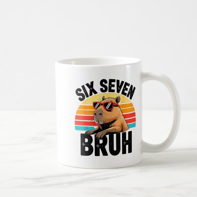 Six Seven Bruh 67 Meme Capybara  Kaffemugg (Höger)