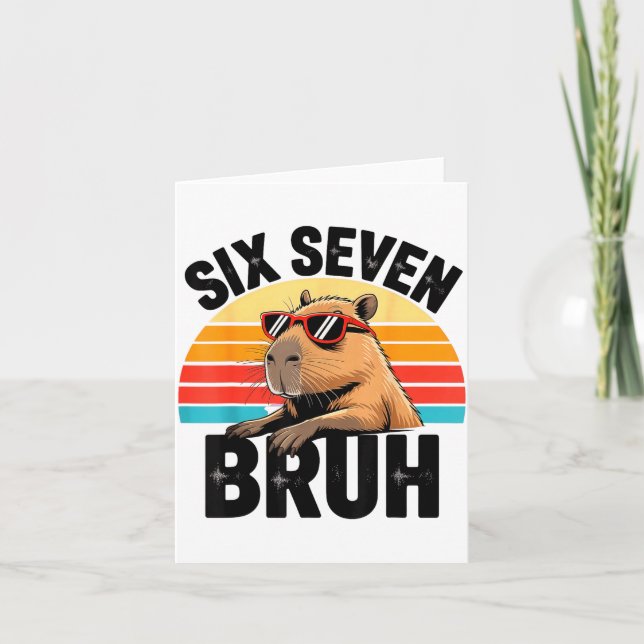 Six Seven Bruh 67 Meme Capybara  Kort (Framsida)