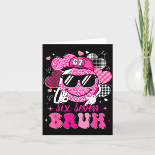 Six Seven Bruh 67 Meme Leende Ansikte Alla Hjärtan Kort