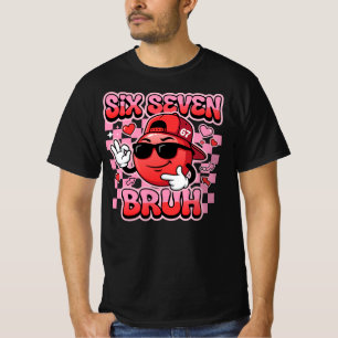 Six Seven Bruh 67 Meme   Rolig Cool Leende Ansikte T Shirt