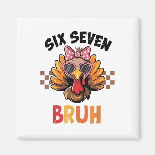 Six Seven Bruh 67 Meme Söt Kid Tjej Turkiet Tack Magnet