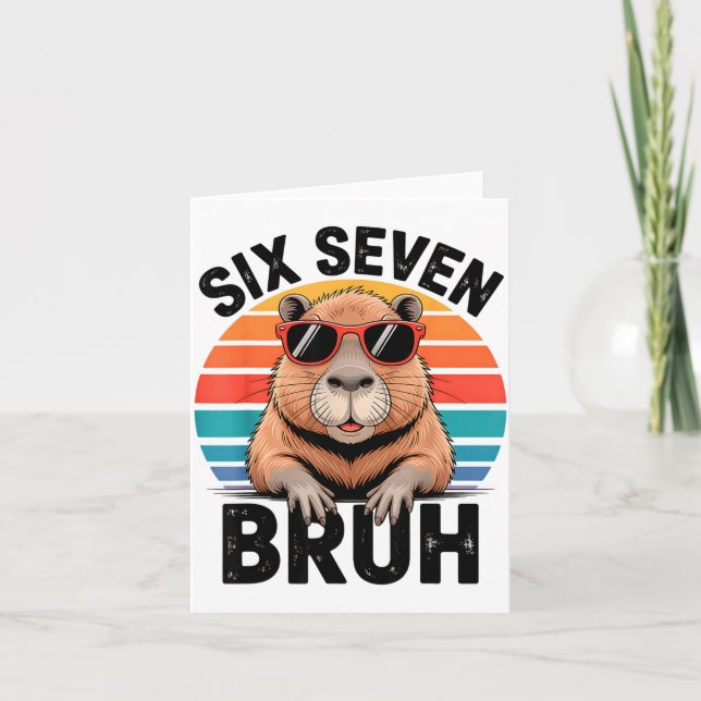 Six Seven Bruh 6 7 Meme Funny Capybara 6 7  Kort (Framsida)