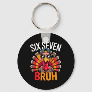 Six Seven Bruh 6 7 Meme Kalkon Thanksgiving Pojke Nyckelring