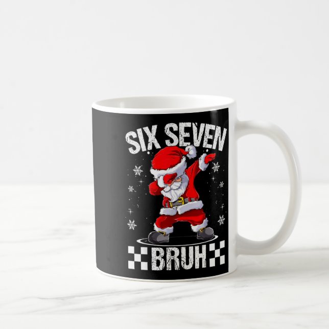 Six Seven Bruh 6-7 Meme Xmas Matching Pjs Christma Kaffemugg (Höger)