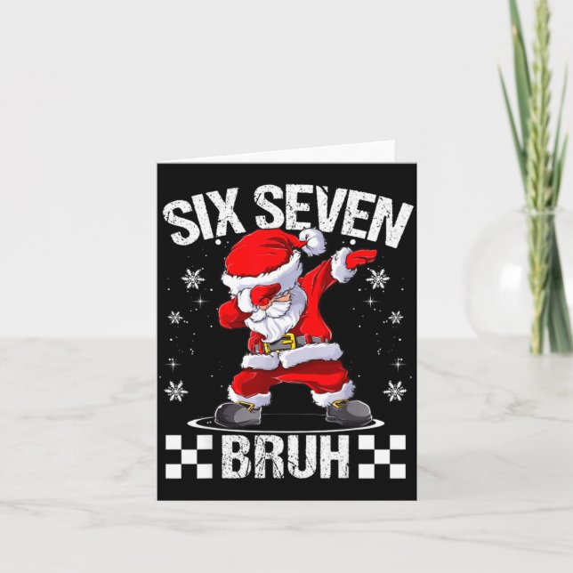 Six Seven Bruh 6-7 Meme Xmas Matching Pjs Christma Kort (Framsida)