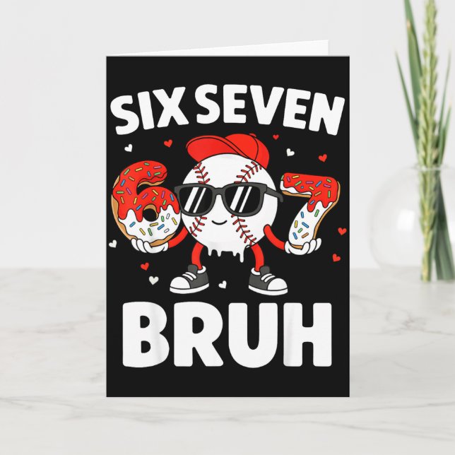 Six Seven Bruh Alla Hjärtans Dag Baseball Barn 67  Kort (Framsida)