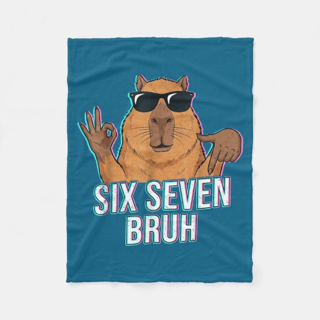 Six Seven Bruh Capybara 67 Boys Teens Kids Animals Fleecefilt (Framsidan)