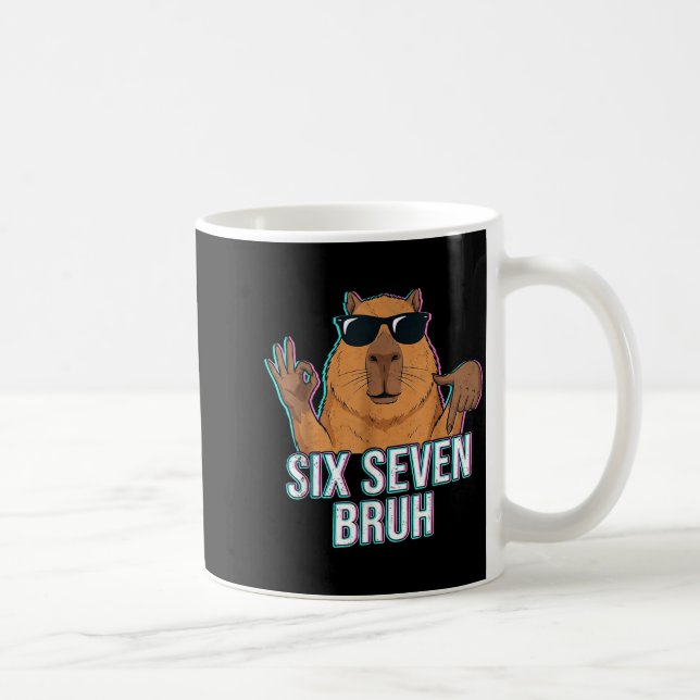 Six Seven Bruh Capybara 67 Boys Teens Kids Animals Kaffemugg (Höger)