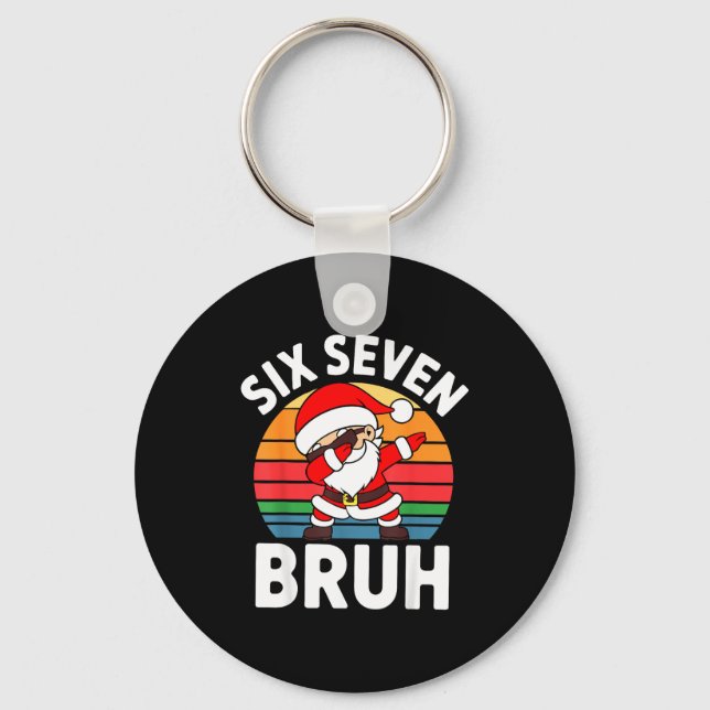 Six Seven Bruh Santa Dabbing Christmas  Nyckelring (Framsida)