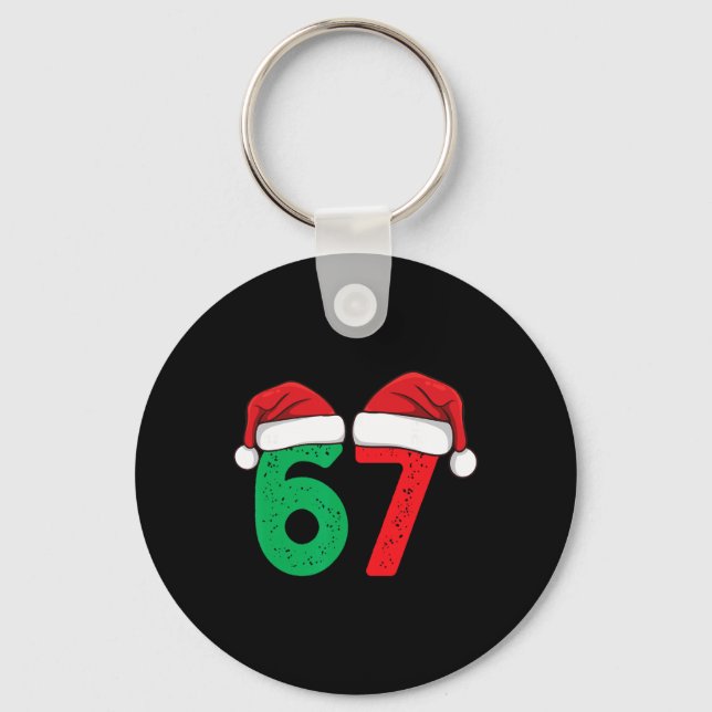 Six Seven Christmas 6 7 Meme Funny Christmas  Nyckelring (Framsida)