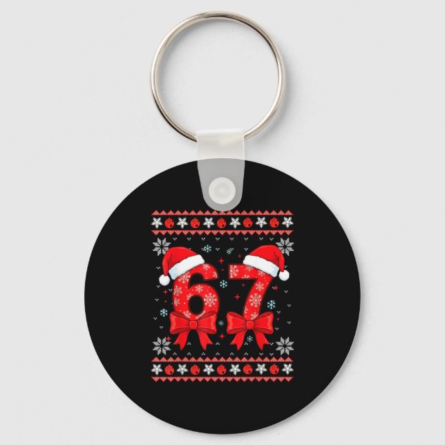 Six Seven Christmas 6 7 Ugly Christmas Sweater Boy Nyckelring (Framsida)