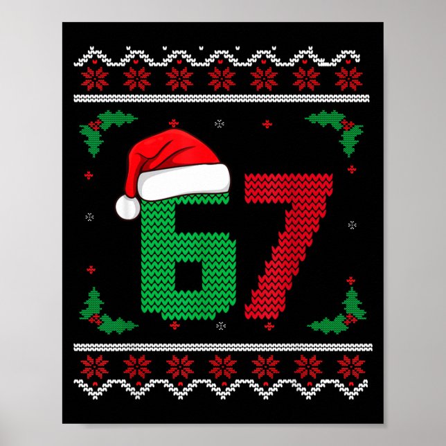 Six Seven Christmas 6 7 Ugly Christmas Sweater  Poster (Framsidan)