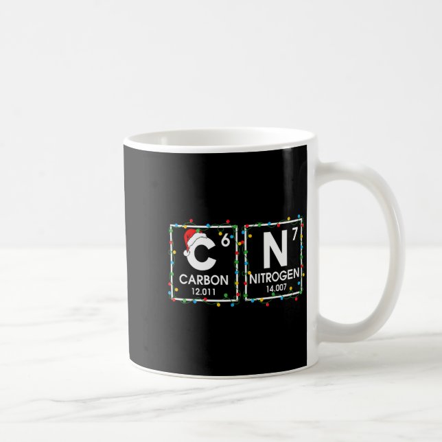 Six Seven Christmas Carbon Nitrogen 67 Funny Scien Kaffemugg (Höger)