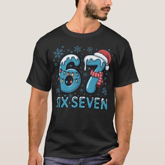 Six Seven Christmas Ice Numbers | Festive Frozen  T Shirt (Framsida)