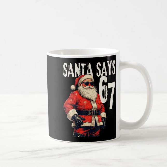 Six Seven Christmas Meme 67 Funny  Kaffemugg (Höger)