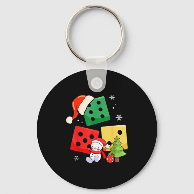 Six Seven Christmas Three Dice Santa Hat 67 Meme  Nyckelring (Framsida)