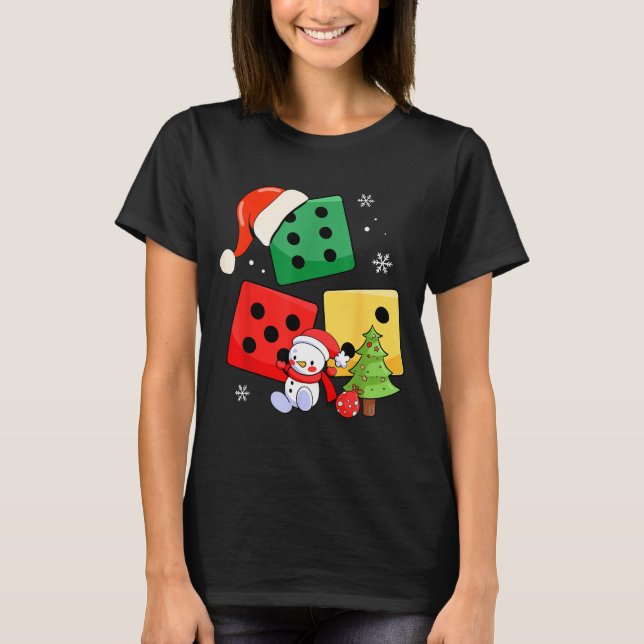 Six Seven Christmas Three Dice Santa Hat 67 Meme  T Shirt (Framsida)