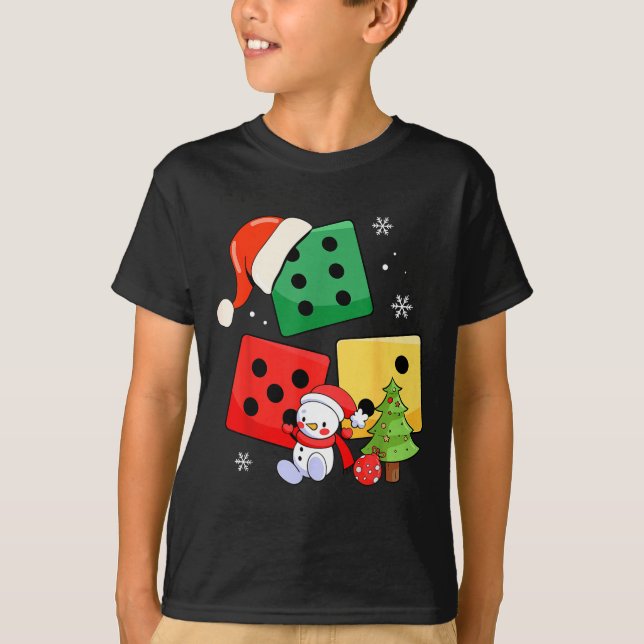 Six Seven Christmas Three Dice Santa Hat 67 Meme  T Shirt (Framsida)