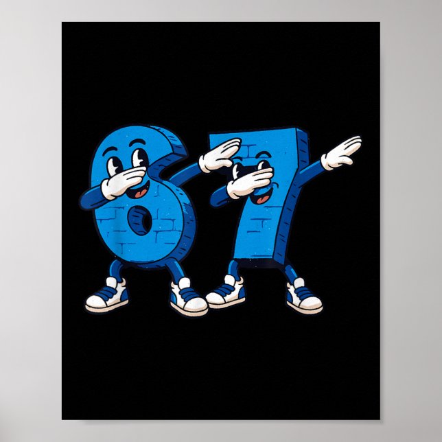 Six Seven Dabbing Cool Meme 67 Funny Dab Number  Poster (Framsidan)