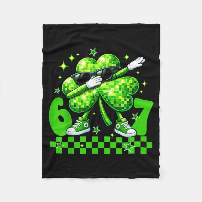 Six seven disco shamrock st patricks day 67 meme fleecefilt (Framsidan)