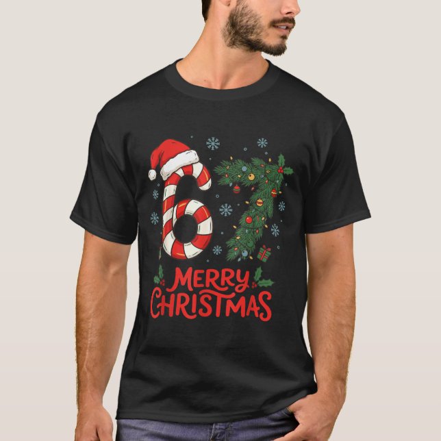 Six Seven Funny 6 7 Meme Christmas  T Shirt (Framsida)