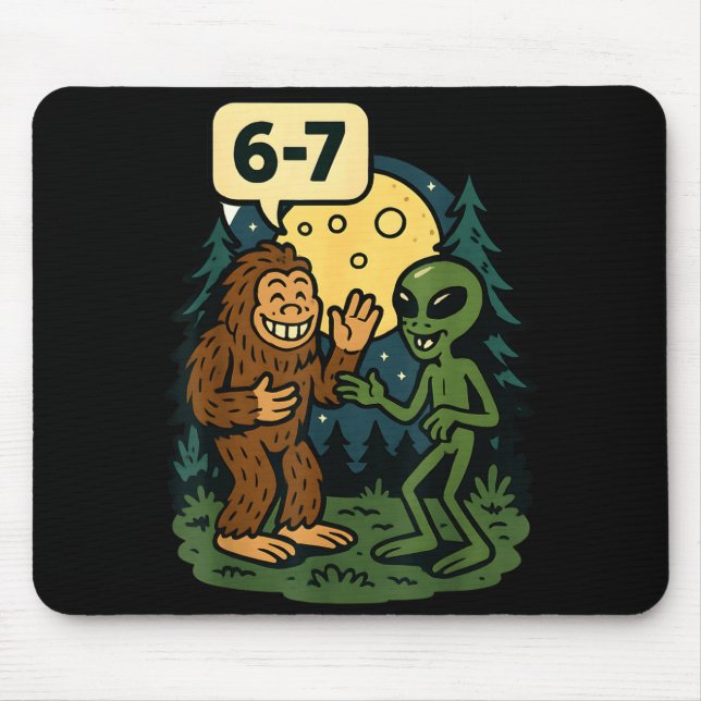 Six Seven Funny Bigfoot And Alien 67 Viral Meme Sa Musmatta (Framsidan)