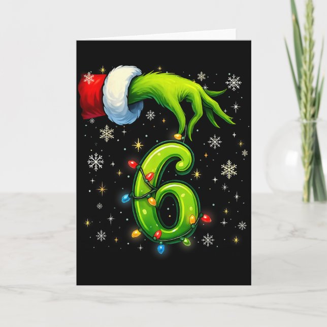 Six Seven Funny Christmas Meme Couple Matching  Kort (Framsida)
