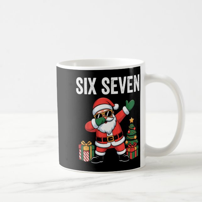 Six Seven Funny Santa Christmas 67 Meme  Kaffemugg (Höger)