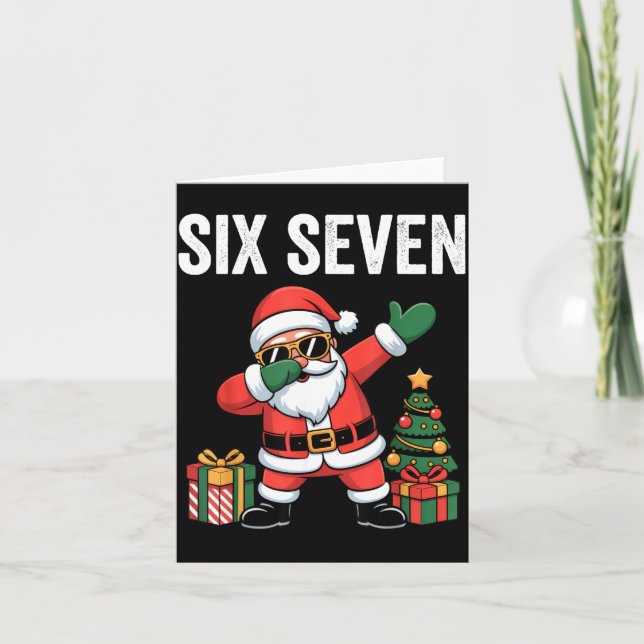 Six Seven Funny Santa Christmas 67 Meme  Kort (Framsida)