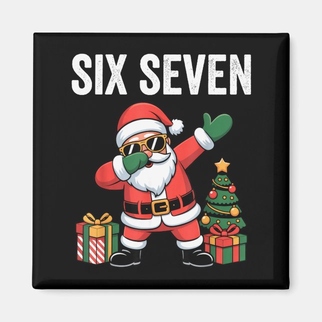 Six Seven Funny Santa Christmas 67 Meme  Magnet (Framsidan)