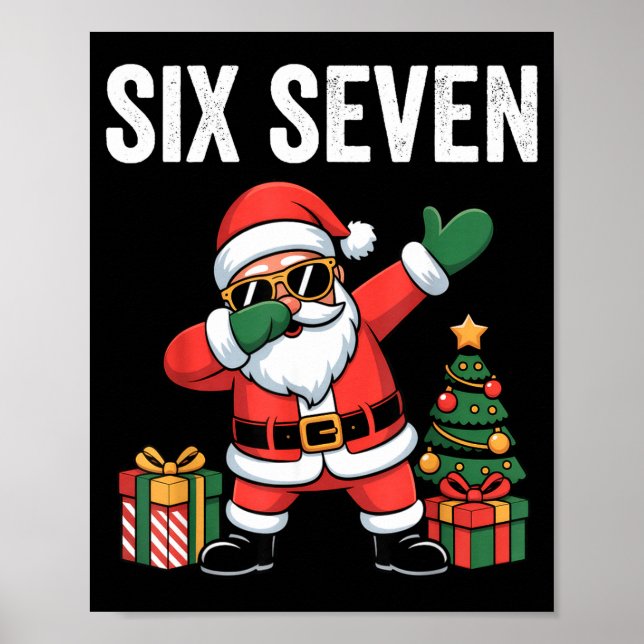 Six Seven Funny Santa Christmas 67 Meme  Poster (Framsidan)