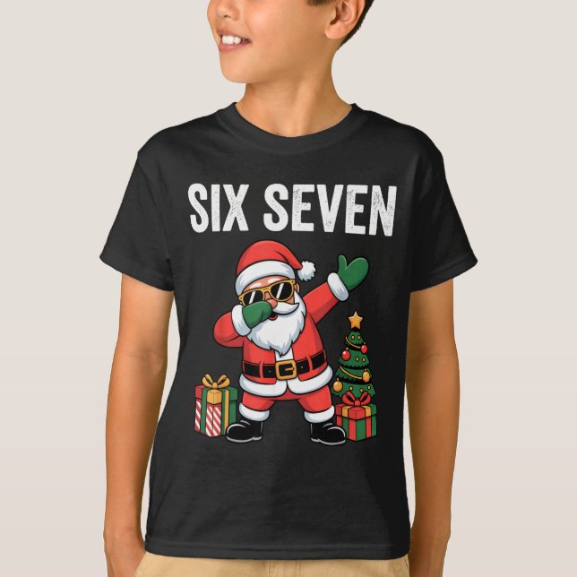 Six Seven Funny Santa Christmas 67 Meme  T Shirt (Framsida)