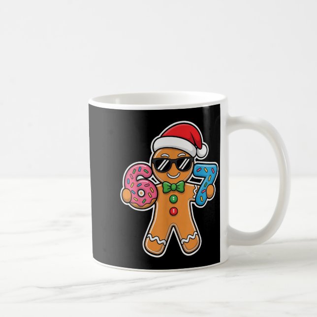 Six Seven Gingerbread 67 Funny Christmas Boys Kids Kaffemugg (Höger)