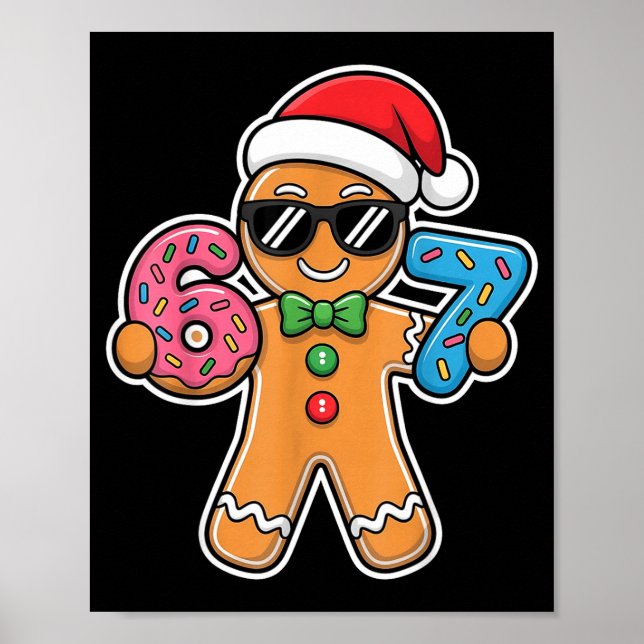 Six Seven Gingerbread 67 Funny Christmas Boys Kids Poster (Framsidan)