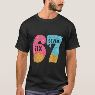 Six Seven Glass Cream Drip Cool Meme 67 Roligt Dri T Shirt
