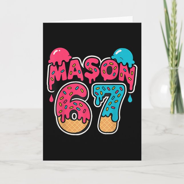Six Seven Glass Is Drip Sport 67 Kul Mason Meme  Kort (Framsida)